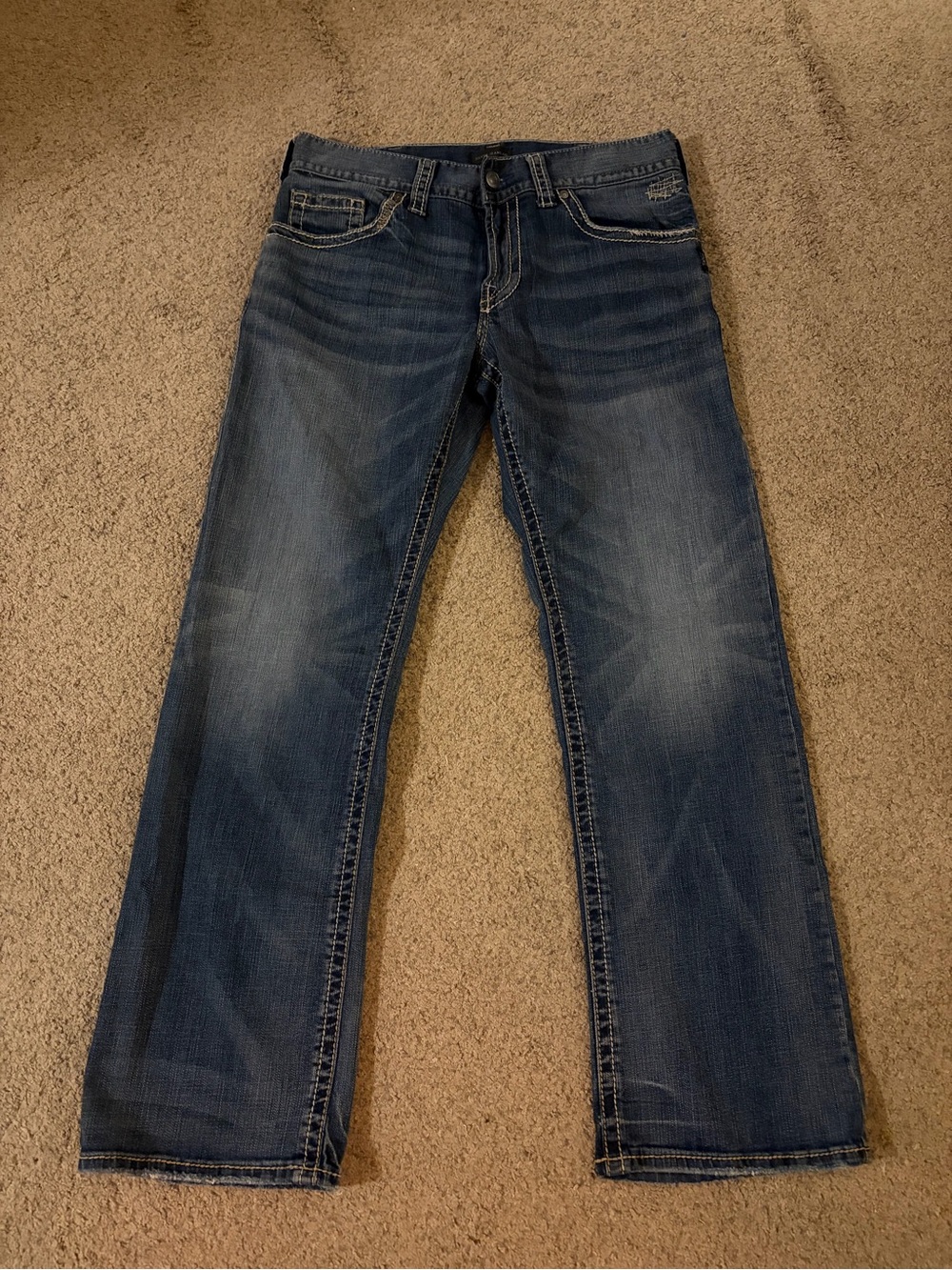 Silver Jeans Co Zac Relaxed Straight Jeans Men’s Sz 34x34 Measured W34”xL32”